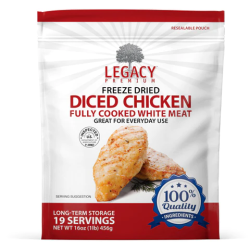 19 Servings ‐ Freeze‐Dried Diced Chicken