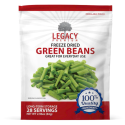 28 Serving Freeze‐Dried Green Beans Pouch