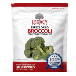 30 Serving Freeze Dried Broccoli Pouch